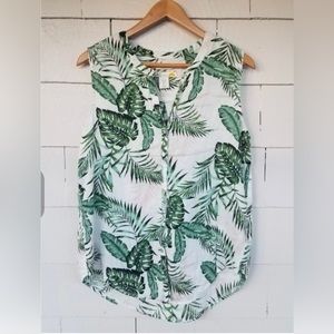 C&C California Linen Tank Plant
Palm Monstera Print